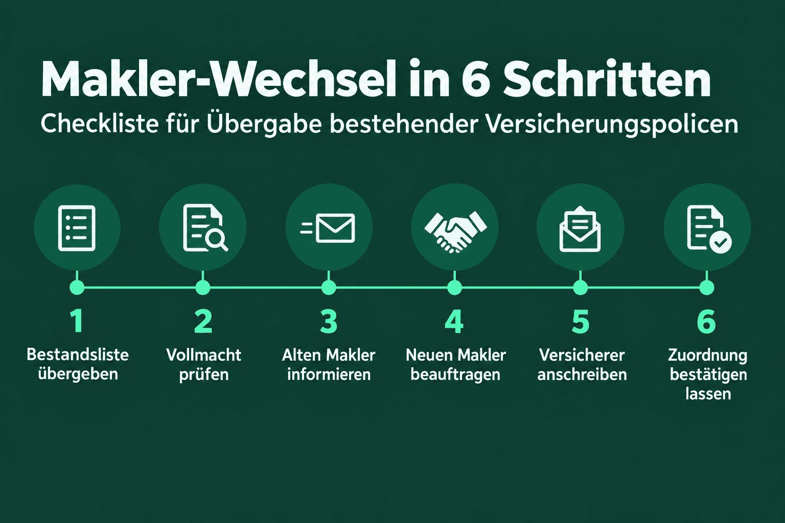 Sechs Schritte beim Maklerwechsel von der Bestandsliste bis zur bestätigten Zuordnung